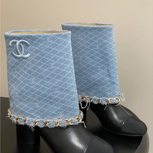 Chanel Blue and Black Women's Shoes - Picture 3 of 6